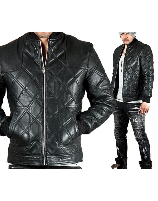 HugMe.fashion new stylish Fully quilted leather ja...